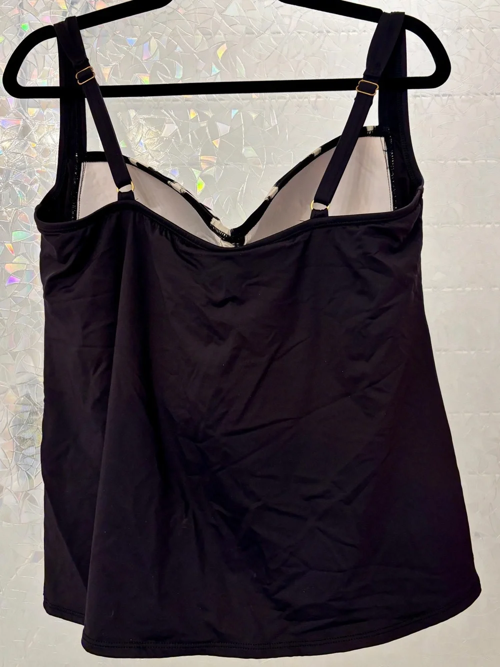 Black & White Printed Tankini Top - Women
